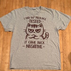 Port and Company Gray Cat Humor T-Shirt